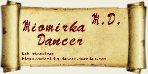 Miomirka Dancer vizit kartica